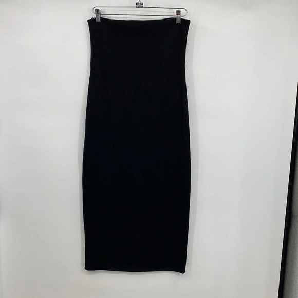 Matthildur Zip Up Strapless Tube Midi Skirt Womens Size Large Black High Rise - Picture 5 of 12